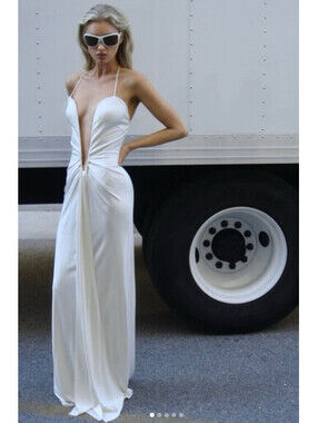 Helsa The Roksanna Draped Dress  ivory Structured neckline size S NWT $429msrp